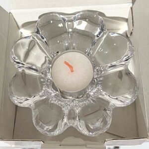MIKASA Zinnia Austrian Lead Crystal 5" Tea Light Votive Glass Candleholder NEW